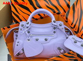 Balenciaga Neo Cagole XS Handbag in Light Purple Arena Lambskin Aged Silver Hardware Replica