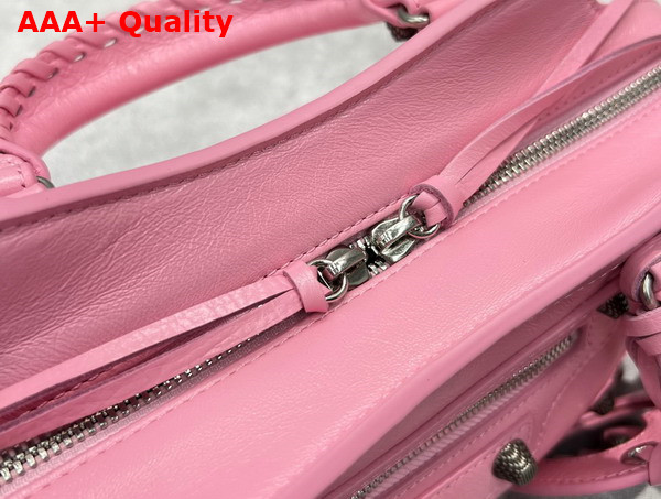 Balenciaga Neo Cagole XS Handbag in Pink Arena Lambskin Aged Silver Hardware Replica