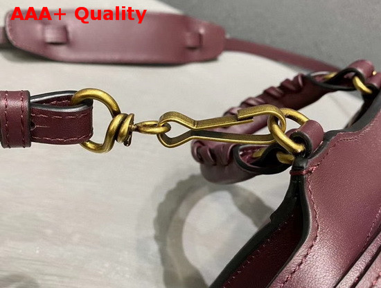 Balenciaga Neo Classic Mini Top Handle Bag in Burgundy Smooth Calfskin Aged Gold Hardware Replica