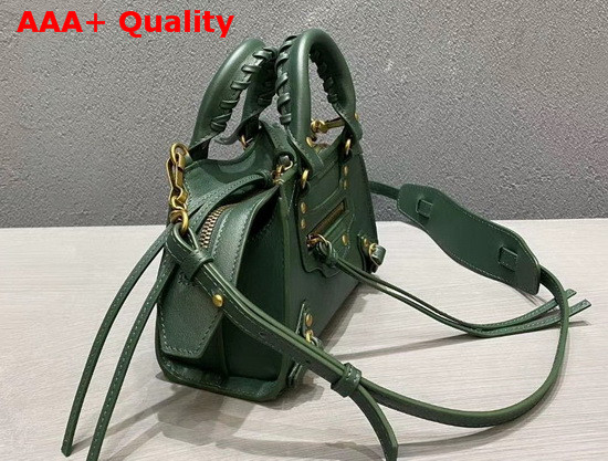 Balenciaga Neo Classic Mini Top Handle Bag in Green Smooth Calfskin Aged Gold Hardware Replica