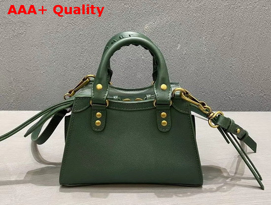 Balenciaga Neo Classic Mini Top Handle Bag in Green Smooth Calfskin Aged Gold Hardware Replica