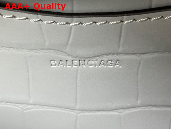 Balenciaga Neo Classic Mini Top Handle Bag in Grey Shiny Crocodile Embossed Supple Calfskin Aged Gold Hardware Replica