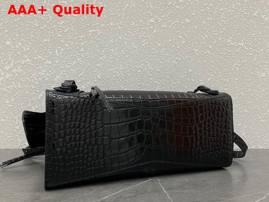 Balenciaga Neo Classic Small Top Handle Bag in Black Shiny Crocodile Embossed Calfskin Replica