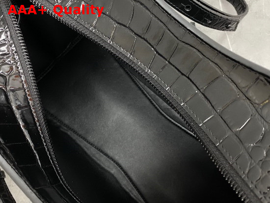 Balenciaga Neo Classic Small Top Handle Bag in Black Shiny Crocodile Embossed Calfskin Replica