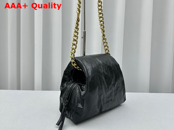 Balenciaga Puffer Small Bag in Black Arena Calfskin Aged Gold Hardware Replica