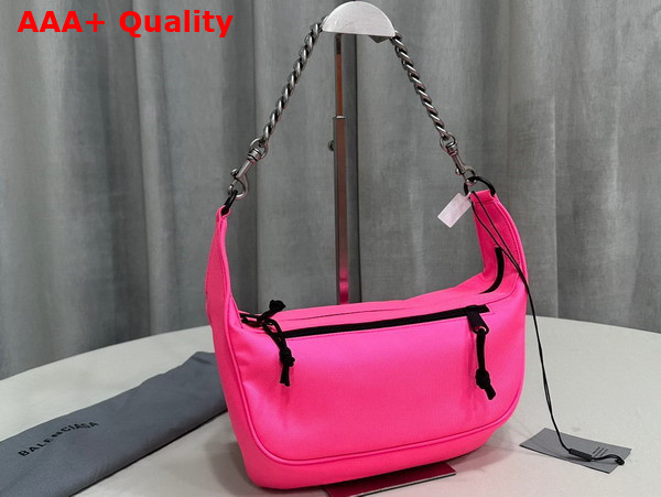 Balenciaga Raver Medium Bag with Chain in Neon Pink Recycled Nylon Replica