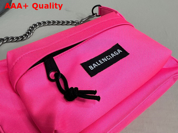 Balenciaga Raver Medium Bag with Chain in Neon Pink Recycled Nylon Replica