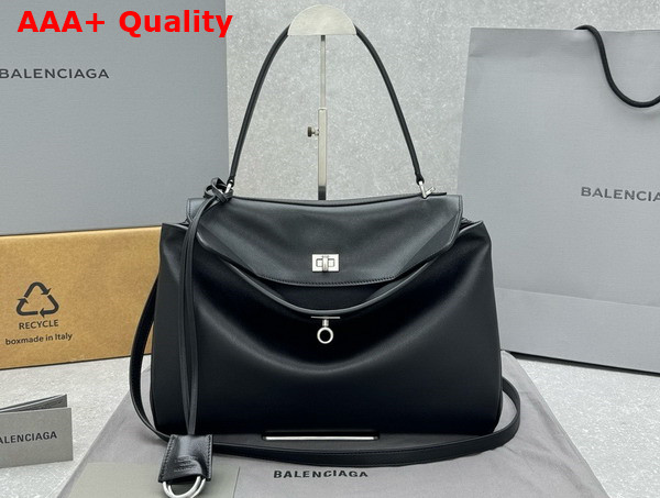 Balenciaga Rodeo Large Handbag in Black Smooth Calfskin Replica