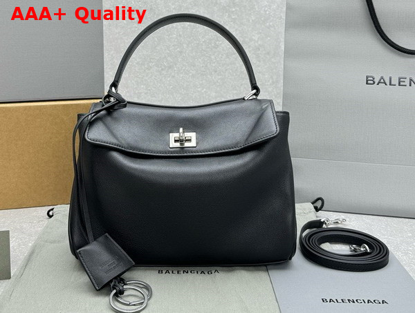 Balenciaga Rodeo Large Handbag in Black Smooth Calfskin Replica