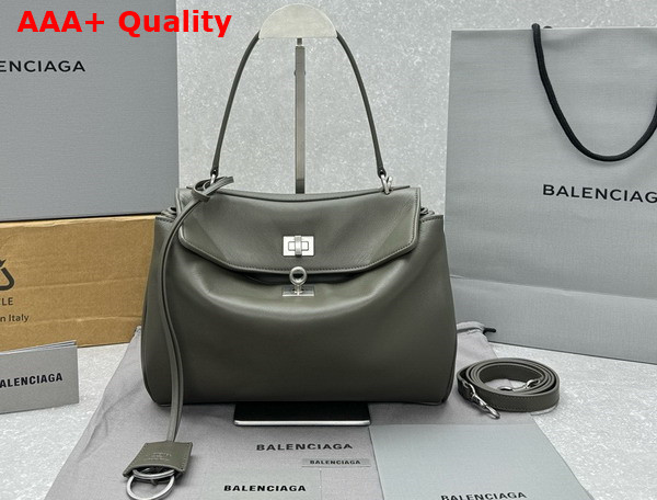 Balenciaga Rodeo Small Handbag in Dark Green Smooth Calfskin Replica