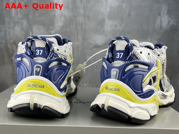 Balenciaga Runner Sneaker in White Blue Yellow Grey and Black Mesh and Nylon Replica