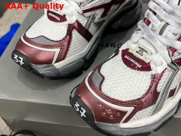 Balenciaga Runner Sneaker in White Dark Red Grey and Black Mesh and Nylon Replica