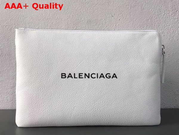 Balenciaga Shopping Pouch L in White Grained Calfskin Replica