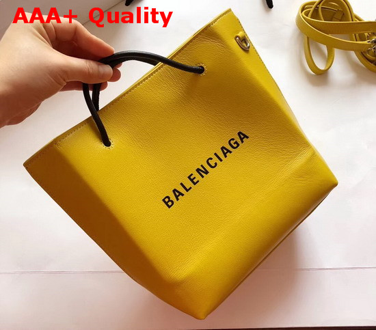 Balenciaga Shopping Tote XXS Lemon Yellow Grained Calfskin Replica