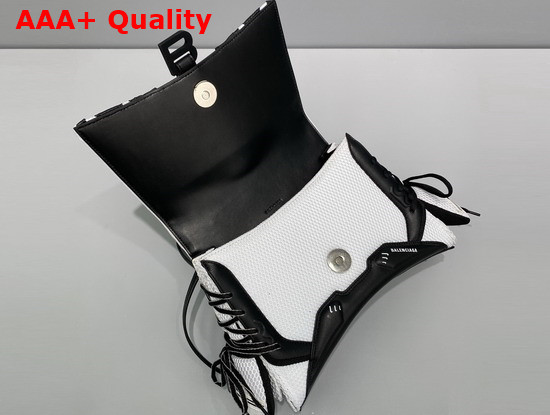 Balenciaga Sneakerhead Medium Top Handle Bag in Black and White Mixed Fabric and Fake Leather Replica