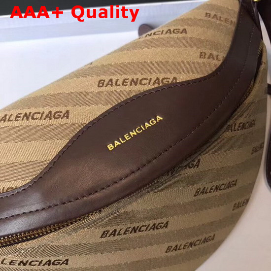 Balenciaga Souvenir Bag XS Beige Canvas All Over Balenciaga Logo Jacquard Replica