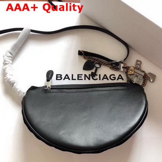 Balenciaga Souvenir Bag XS Black Velvet All Over Balenciaga Logo Replica