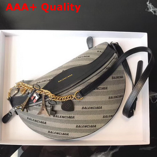 Balenciaga Souvenir Bag XS Souris Canvas All Over Balenciaga Logo Jacquard Replica