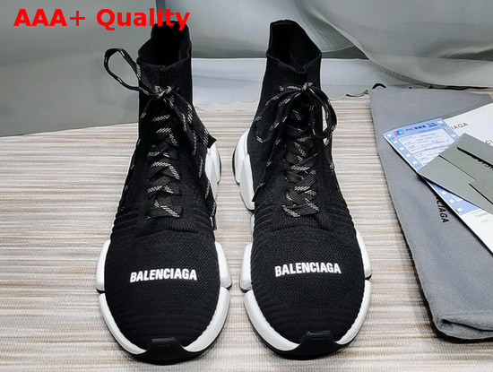 Balenciaga Speed 20 Lace Up Sneaker in Black Knit Replica