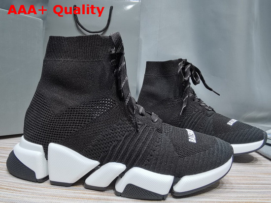 Balenciaga Speed 20 Lace Up Sneaker in Black Knit Replica