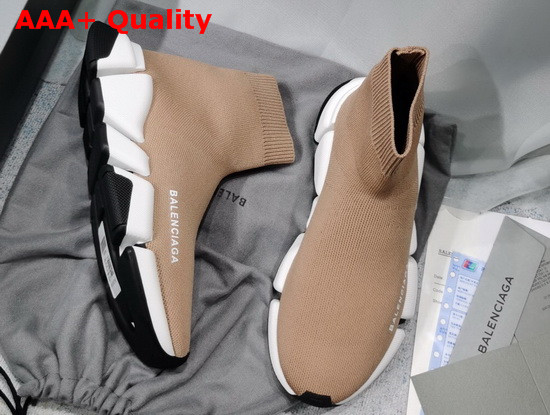 Balenciaga Speed 20 Sneaker in Beige Knit Replica