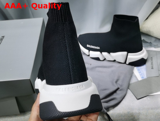 Balenciaga Speed 20 Sneaker in Black Knit White and Black Sole Replica