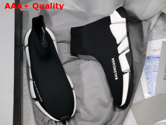 Balenciaga Speed 20 Sneaker in Black Knit White and Black Sole Replica