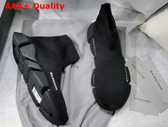 Balenciaga Speed 20 Sneaker in Black Knit and Black Sole Replica