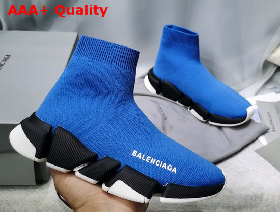 Balenciaga Speed 20 Sneaker in Blue Knit Replica