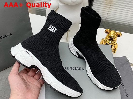 Balenciaga Speed 30 Sneaker in Black Recycled Knit Replica