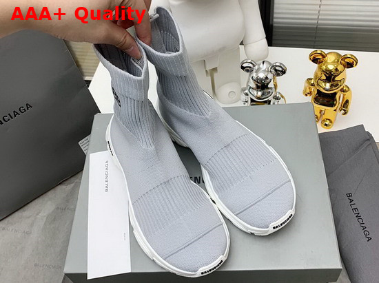 Balenciaga Speed 30 Sneaker in Gray Recycled Knit Replica