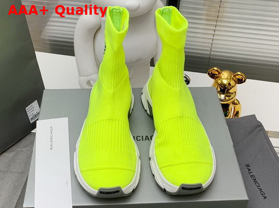 Balenciaga Speed 30 Sneaker in Neon Yellow Recycled Knit Replica