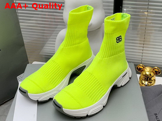 Balenciaga Speed 30 Sneaker in Neon Yellow Recycled Knit Replica