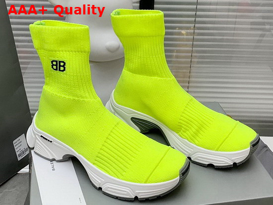 Balenciaga Speed 30 Sneaker in Neon Yellow Recycled Knit Replica