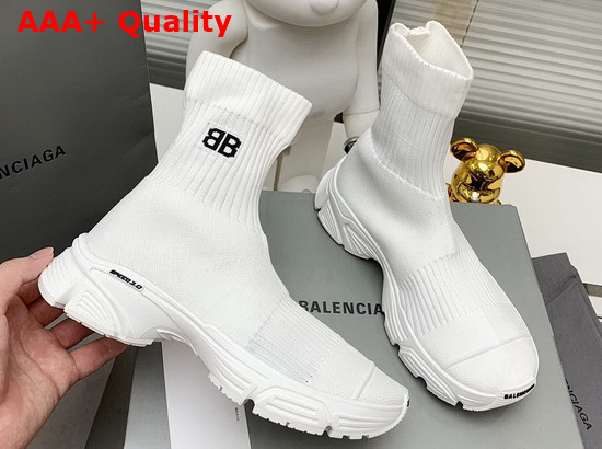 Balenciaga Speed 30 Sneaker in White Recycled Knit Replica