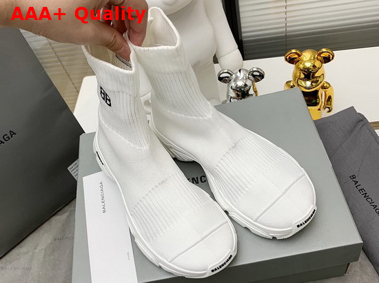 Balenciaga Speed 30 Sneaker in White Recycled Knit Replica