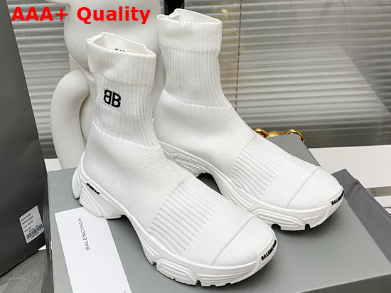 Balenciaga Speed 30 Sneaker in White Recycled Knit Replica