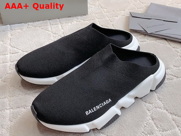 Balenciaga Speed Mule in Black Recycled Knit Replica