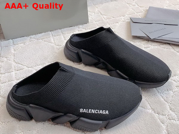 Balenciaga Speed Mule in Black Recycled Knit Replica