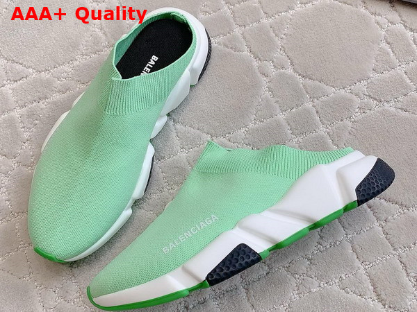 Balenciaga Speed Mule in Light Green Recycled Knit Replica