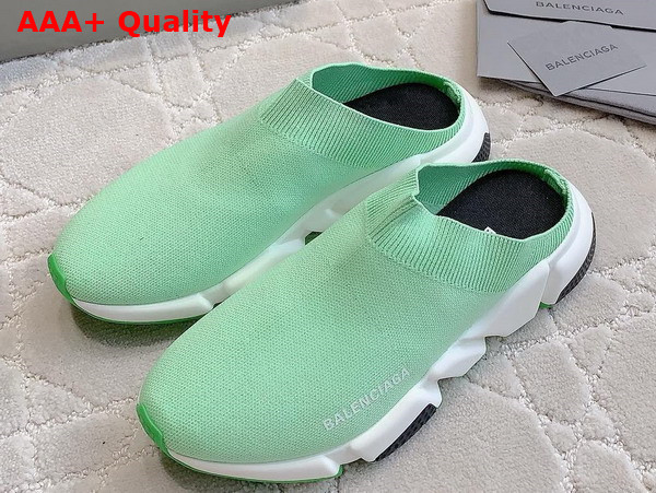 Balenciaga Speed Mule in Light Green Recycled Knit Replica