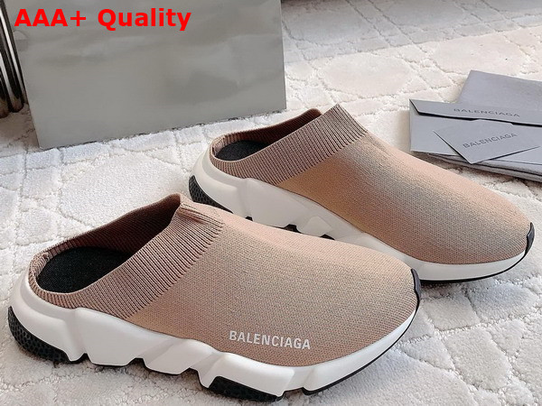 Balenciaga Speed Mule in Nude Recycled Knit Replica