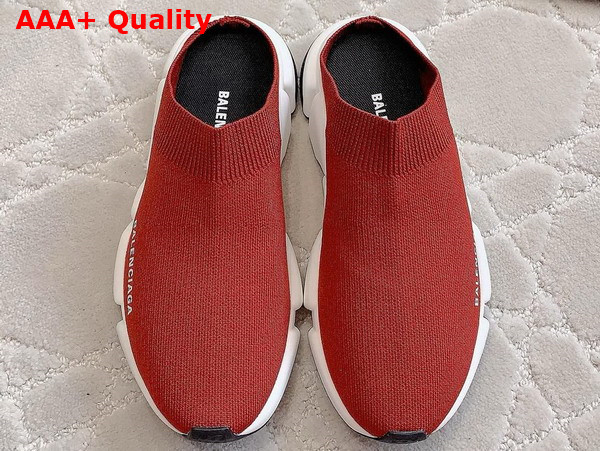 Balenciaga Speed Mule in Red Recycled Knit Replica