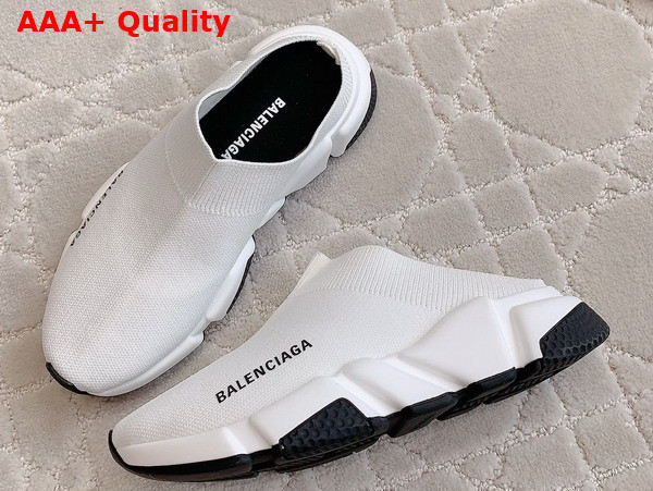 Balenciaga Speed Mule in White Recycled Knit Replica