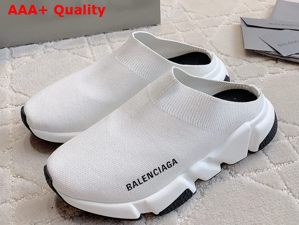 Balenciaga Speed Mule in White Recycled Knit Replica