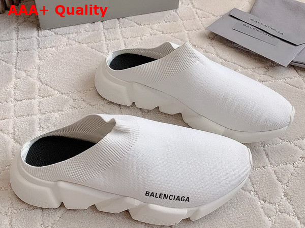 Balenciaga Speed Mule in White Recycled Knit Replica