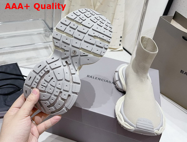 Balenciaga Speed Recycled Knit Sneaker in Beige Replica