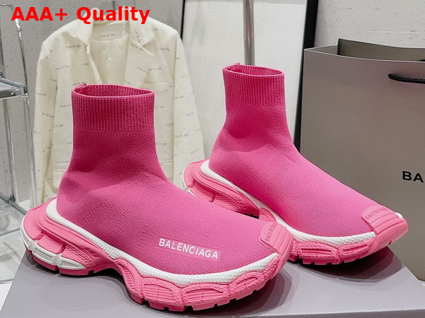 Balenciaga Speed Recycled Knit Sneaker in Light Pink Replica