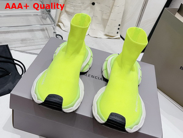 Balenciaga Speed Recycled Knit Sneaker in Neon Yellow Replica