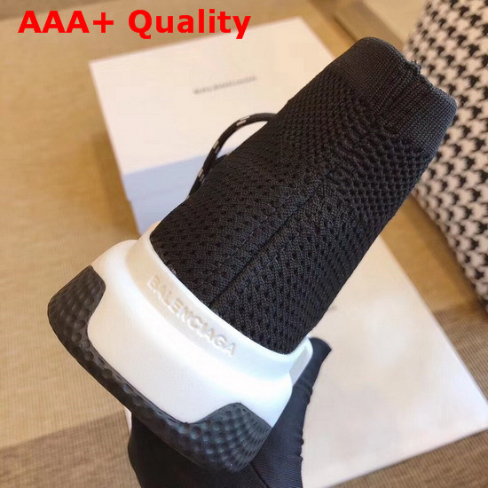 Balenciaga Speed Trainers in Black Stretch Textured Knit Replica